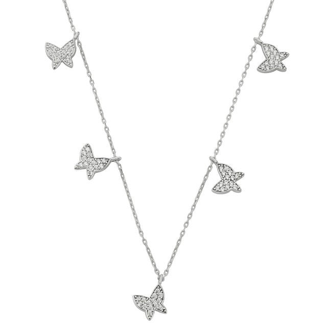 Butterfly Kette mit Zirkonia Steine